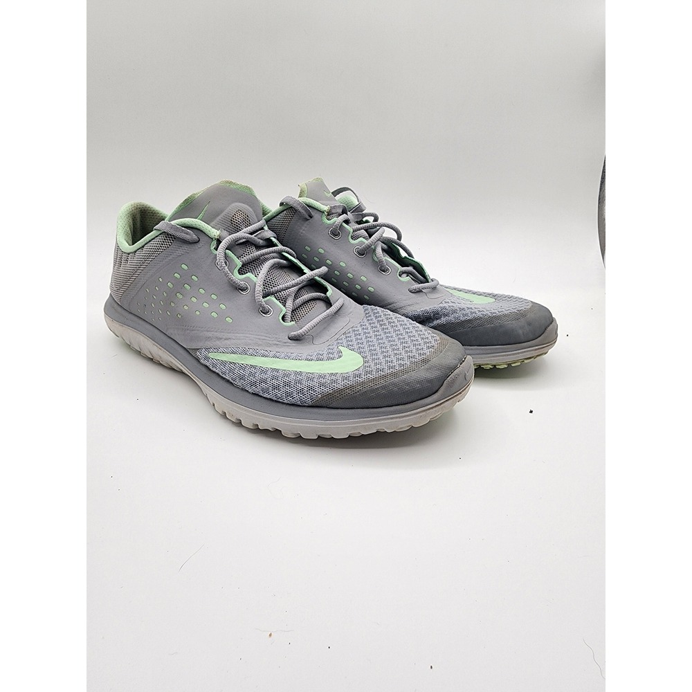 Nike FS Lite Run 4 Grey Green Running Shoes Size 11